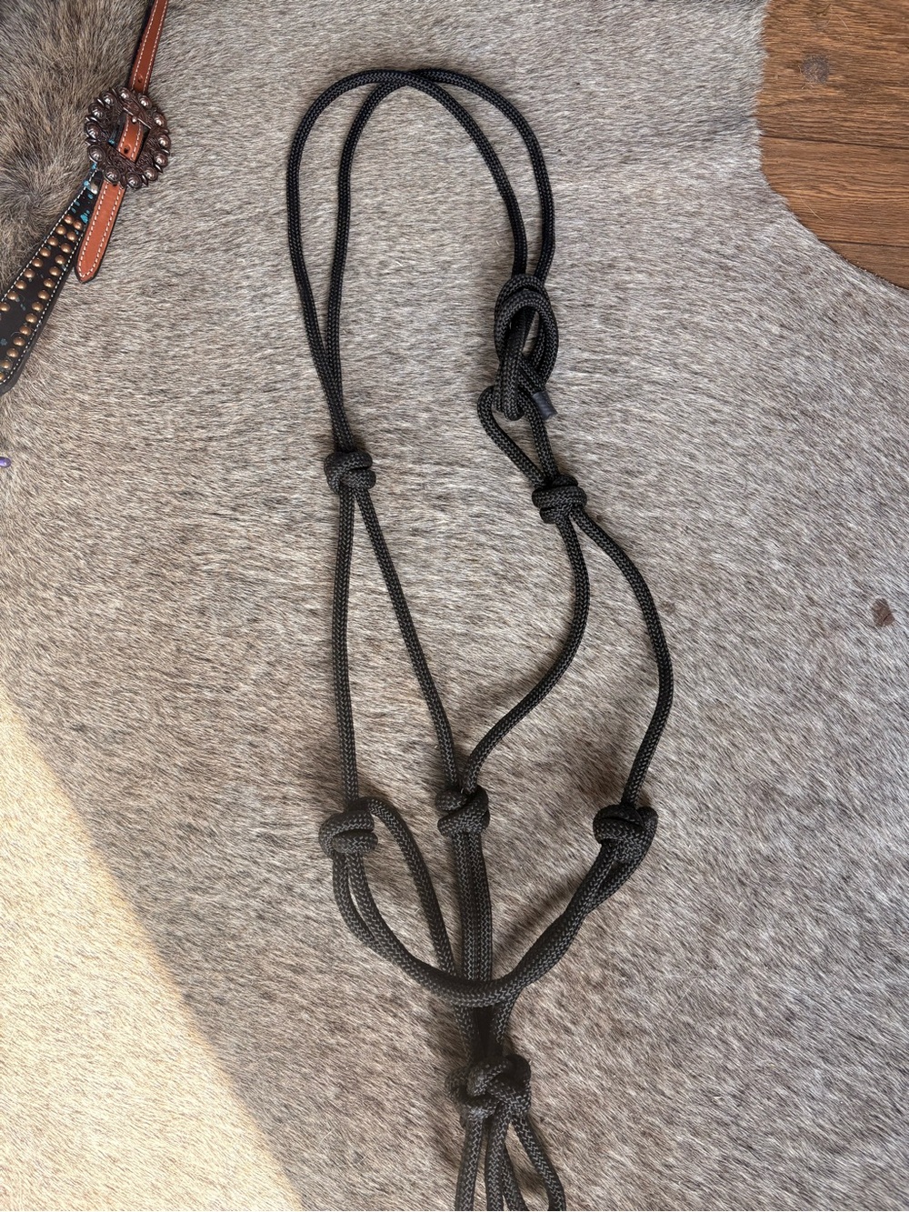 Black Knotted Rope halter
